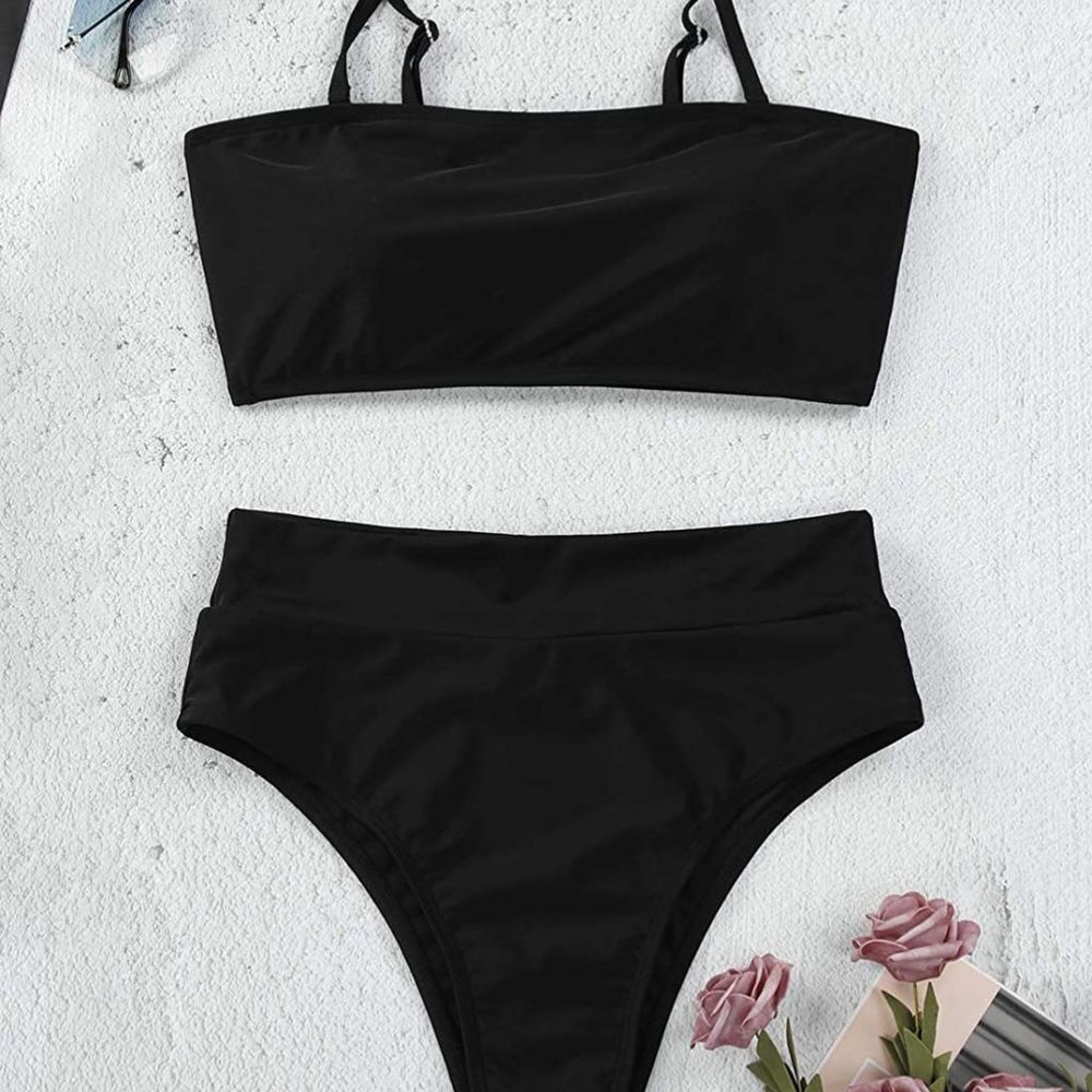 Women's Wrap Pad Cheeky High Waist Bikini Set Suit - Picture 3 of 6
